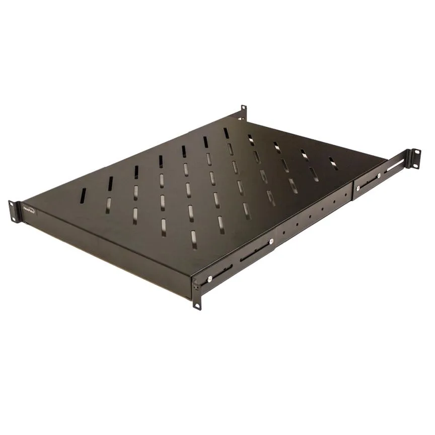 NavePoint NavePoint 1U 19-Inch Fixed 4-Post Server Shelf 110 lb Adjustable 18-34" Black — product photo