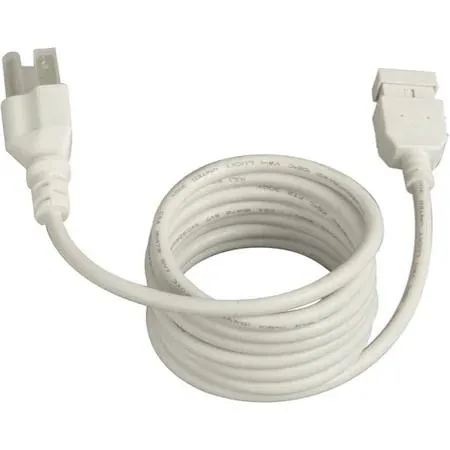 White 72-inch power cord with connectors for undercabinet lighting