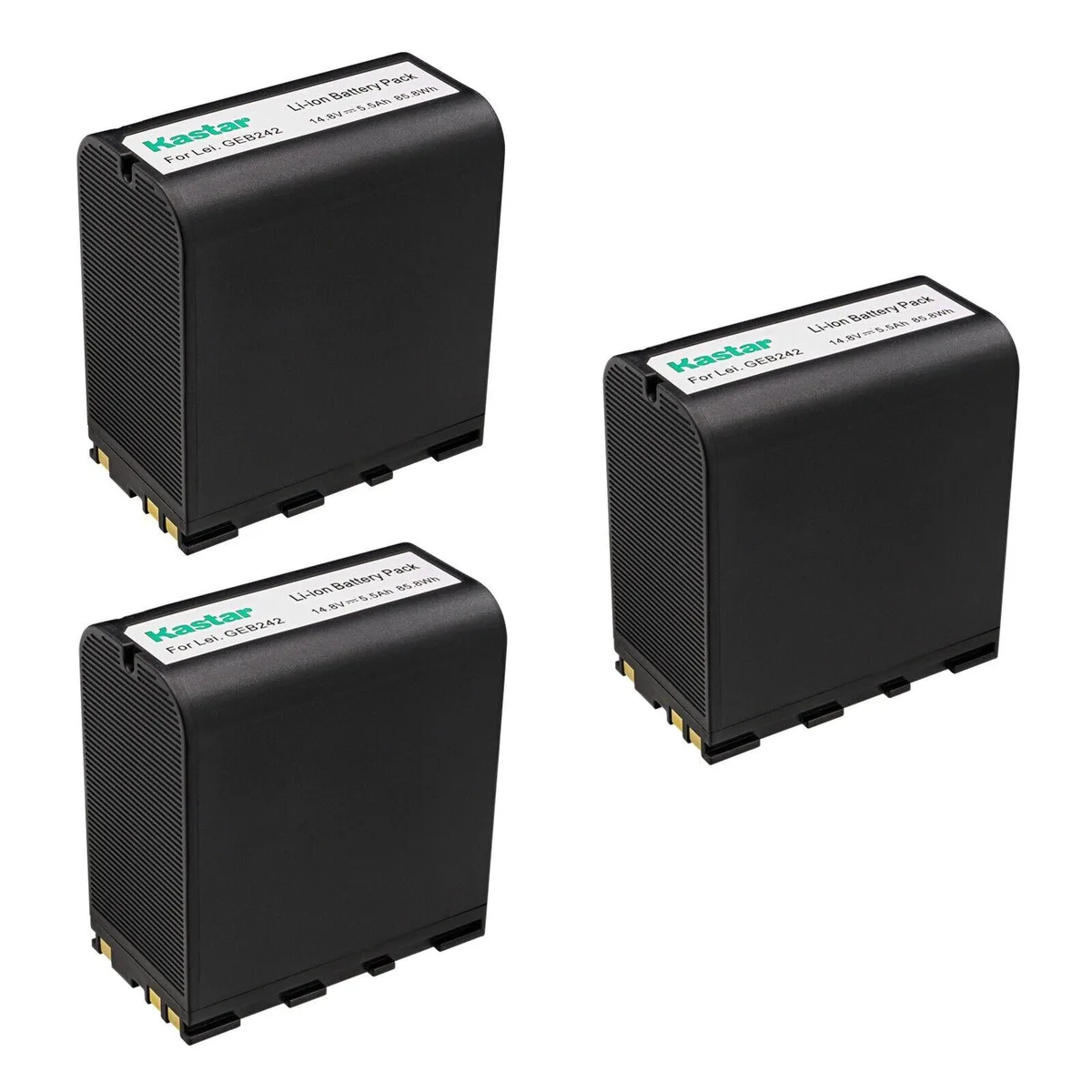 Kastar Kastar GEB242 3-Pack Li-Ion 14.8V 5.5Ah 85.8Wh camera battery — product photo