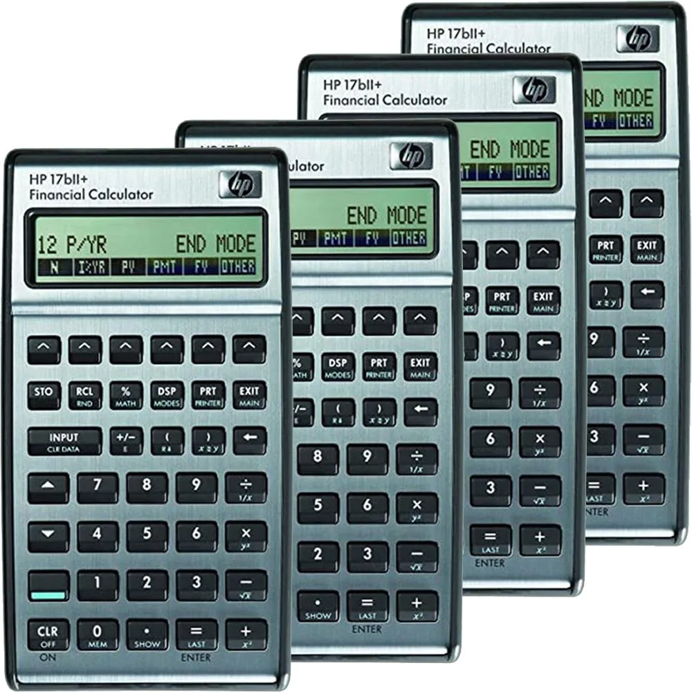 HP HP 17bII+ Financial Calculator 22-Digit LCD F2234A#ABA Silver 4x — product photo