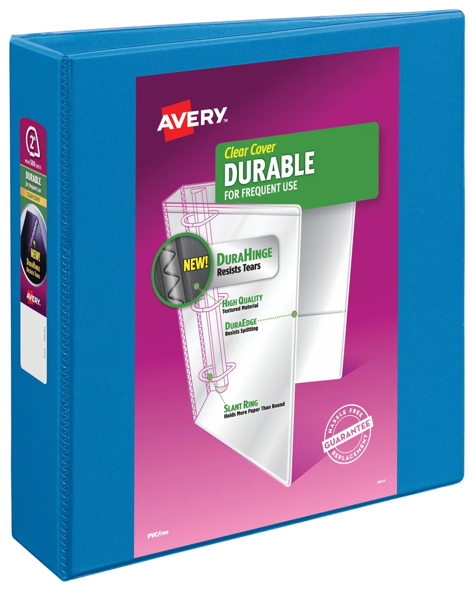 Avery Avery Durable View 3 Ring Binder 2 Inch Slant Rings Pool Blue 17837 — product photo