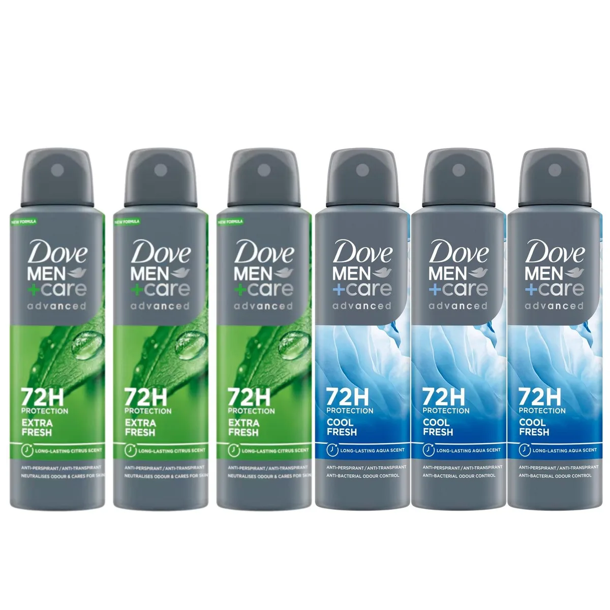 Dove Dove SP-53632110166334 Men+Care Antiperspirant Spray Variety Pack 6 x 150 ml — product photo