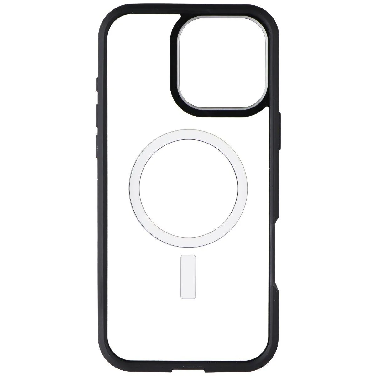 OtterBox React Series MagSafe case for iPhone 16 Pro Max, transparent ultra-slim hard shell with black soft-touch grip edge