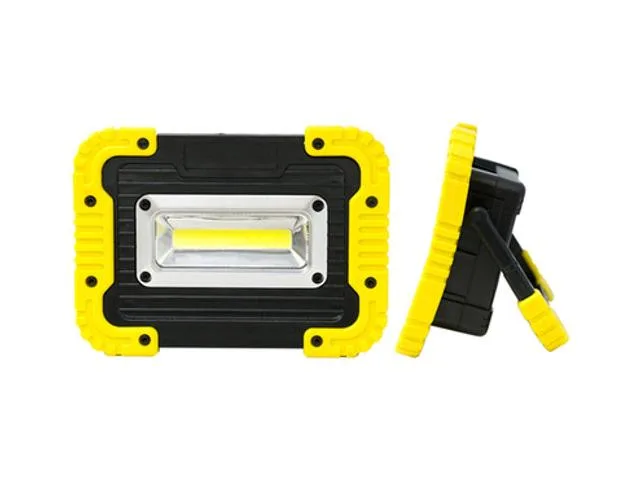 Yellow rectangular lantern with rotating handle and bumper guards
