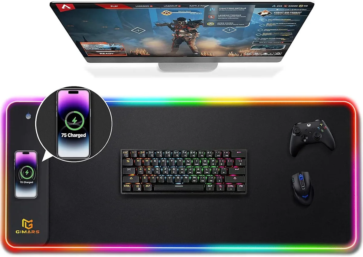 BAOFENG BAOFENG RGB Wireless Charging Mouse Pad 800x300x4mm 15W 10 Modes — product photo