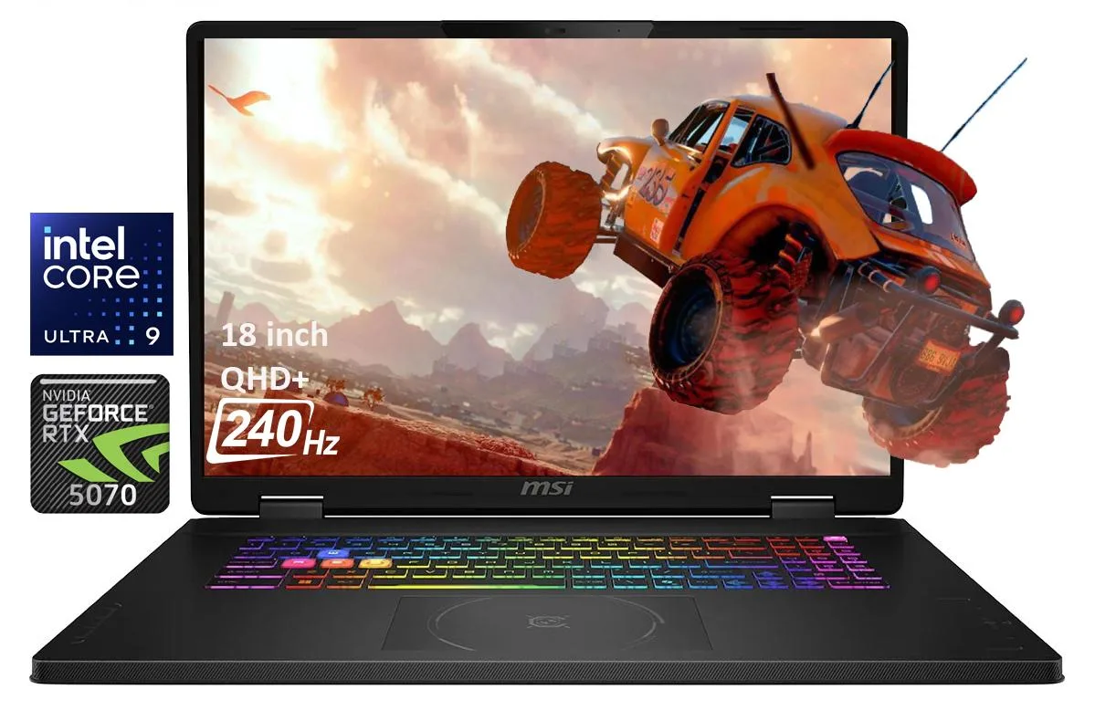 MSI MSI Crosshair 18 HX AI 18" QHD+ 240Hz RTX 5070 Core Ultra 9 275HX 64GB 1TB gaming laptop — product photo