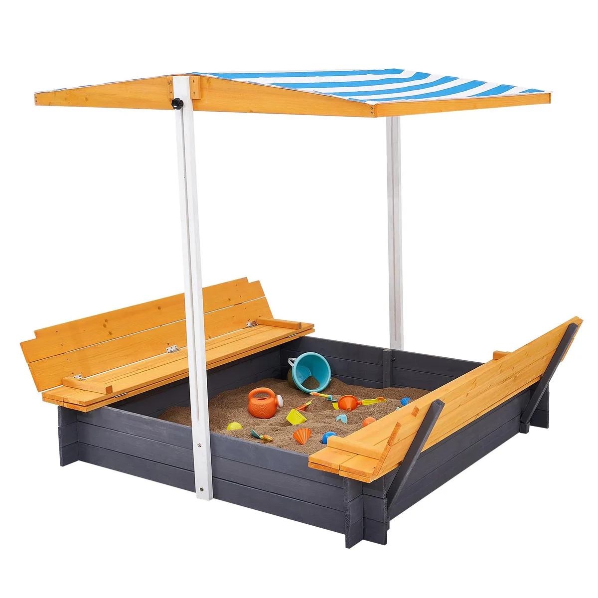 VEVOR VEVOR Wooden Sandbox with Canopy 57.3 x 47.2 x 47.2 in — product photo