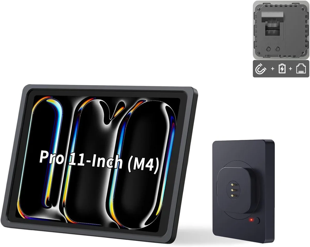 EMONITA EMONITA EM-PW1825P/A11 BLACK PoE &amp; DC Magnetic Wall Mount for iPad Pro 11 — product photo