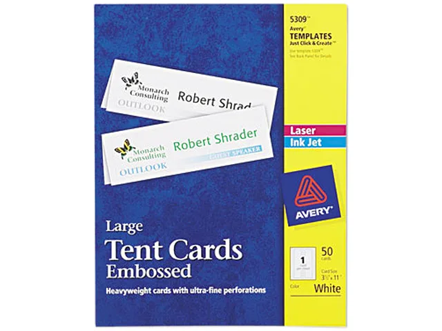 Avery Avery 5309 Tent Cards 3.5" x 11" 50 Cards — product photo