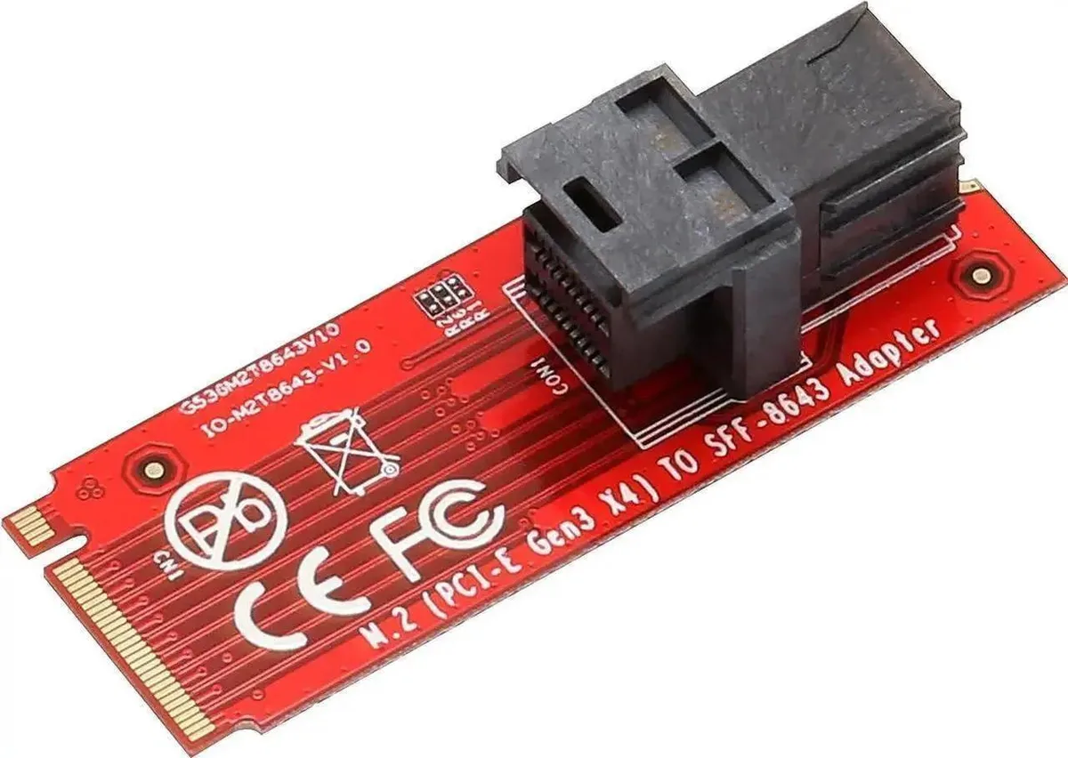 SMUGDESK SMUGDESK M.2 MiniSAS HD to U.2 Cable SFF8643 to SFF8639 with SIADA40121 — product photo