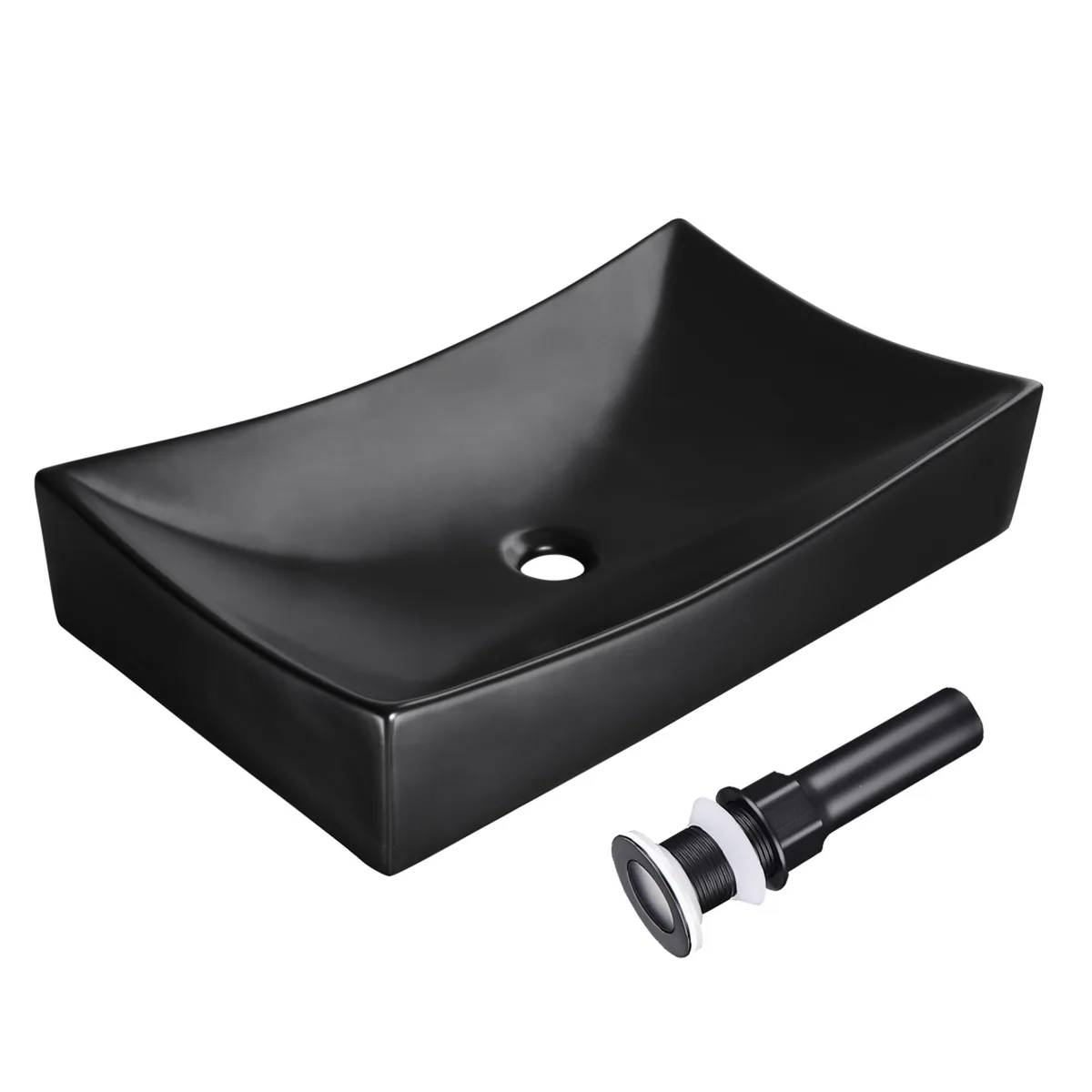 Yescom USA, Inc. Yescom USA, Inc. 80PSK011-655RTG-06-B 26" Black Undermount Bathroom Sink — product photo