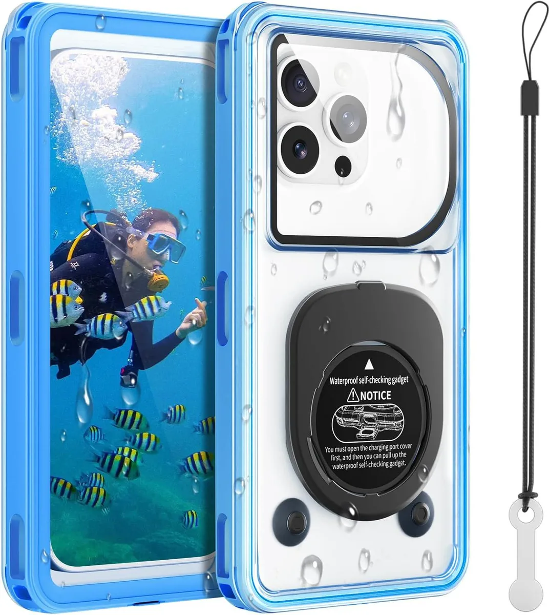BONAEVER BONAEVER Waterproof Phone Case IPX8 98FT Blue — product photo