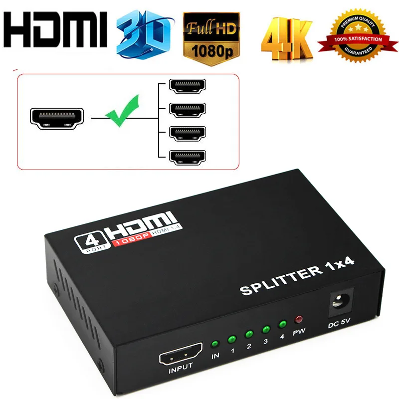 Jansicotek Jansicotek 4K HDMI Splitter 1 in 4 Out 4K@30Hz video splitter — product photo