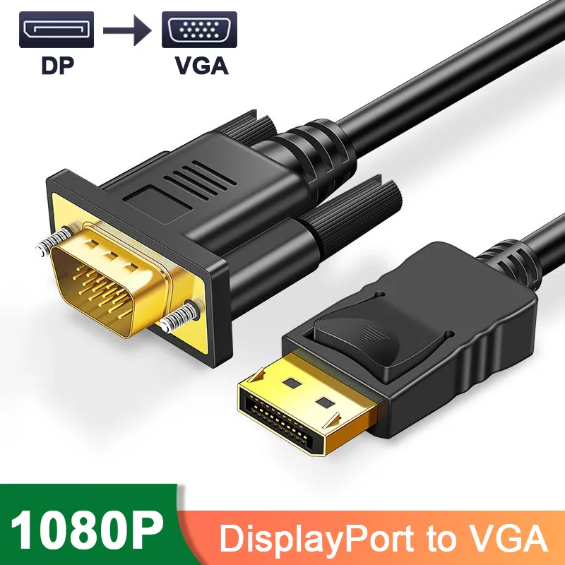 weastlinks weastlinks DP to VGA adapter cable 1.8m 5.9ft 1080P black — product photo