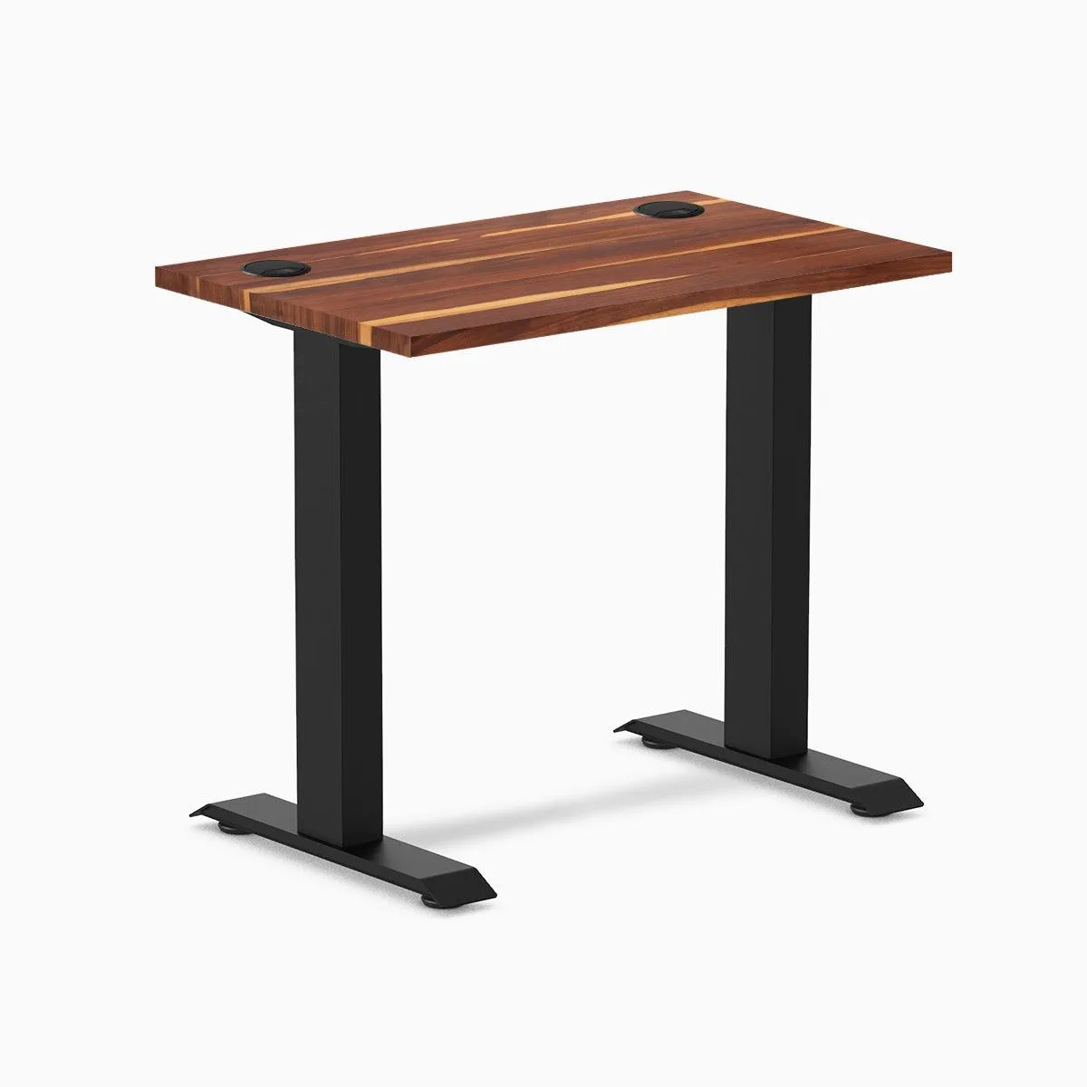 Desky Desky Zero Mini Hardwood Office Desk Pheasantwood Matte Black 32 x 20 in with Grommets — product photo