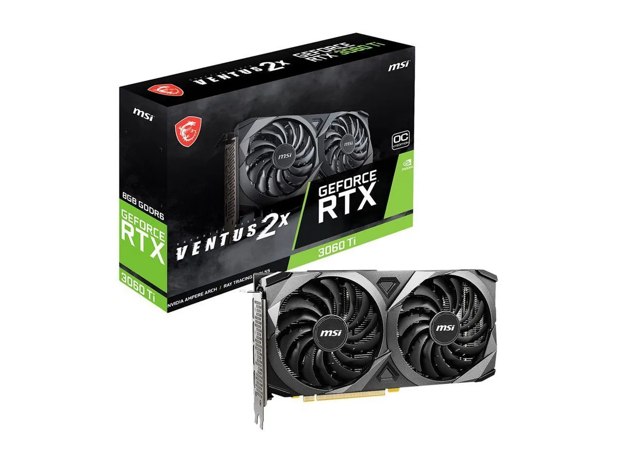 MSI MSI Ventus 2X GeForce RTX 3060 Ti 8GB GDDR6 LHR graphics card — product photo