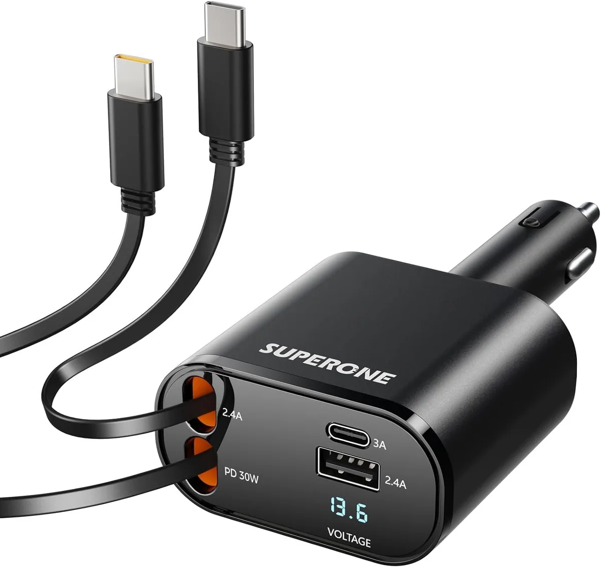 Ballistic Ballistic 4-in-1 Retractable Car Charger 100W 80cm Cords — product photo