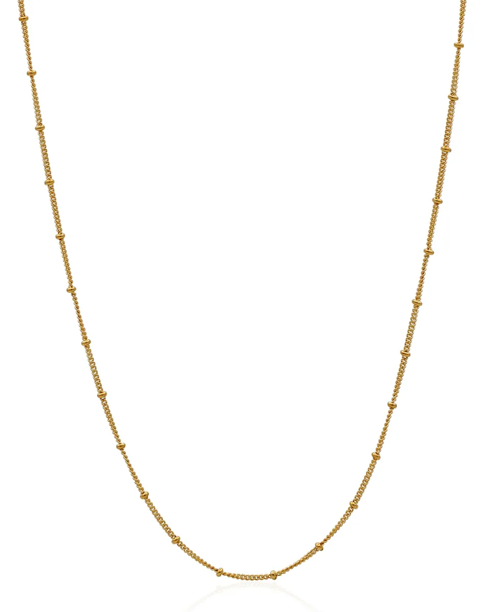 Pandora Shine necklace with subtle beaded links in 18k gold-plated sterling silver