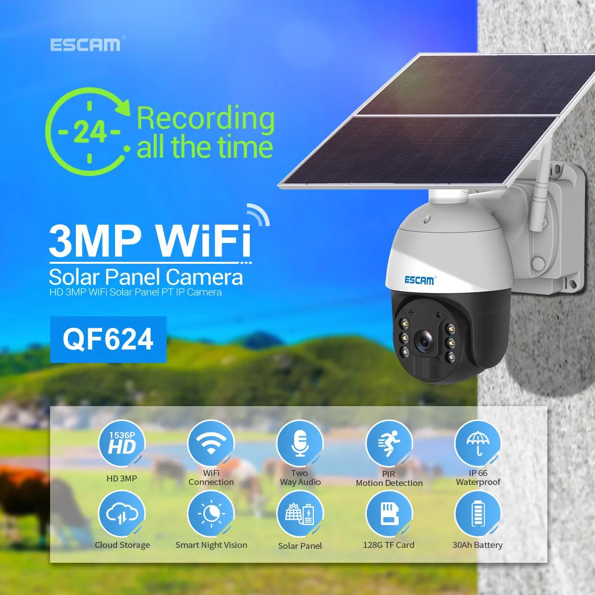 visiPower visiPower QF624 3MP analog camera 3.6mm 2.4GHz Wi-Fi — product photo