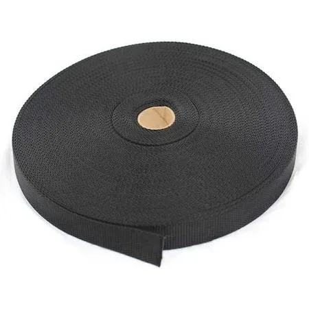 Black nylon webbing roll 150 ft by 3/4 in 2800 lb capacity