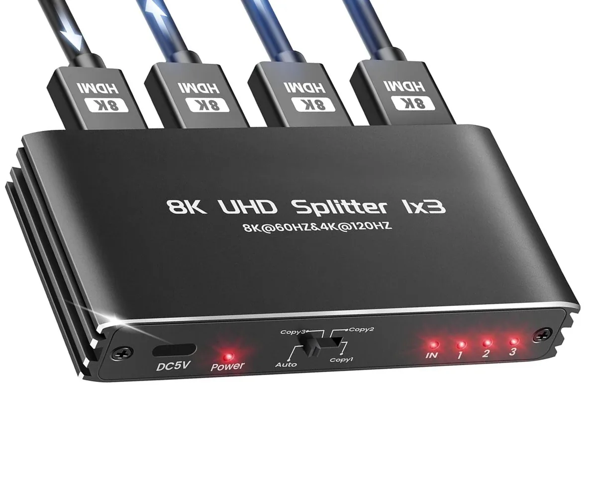 ESTONE ESTONE OZF8K2 1x3 HDMI 2.1 Splitter 8K 60Hz 4K 120Hz — product photo
