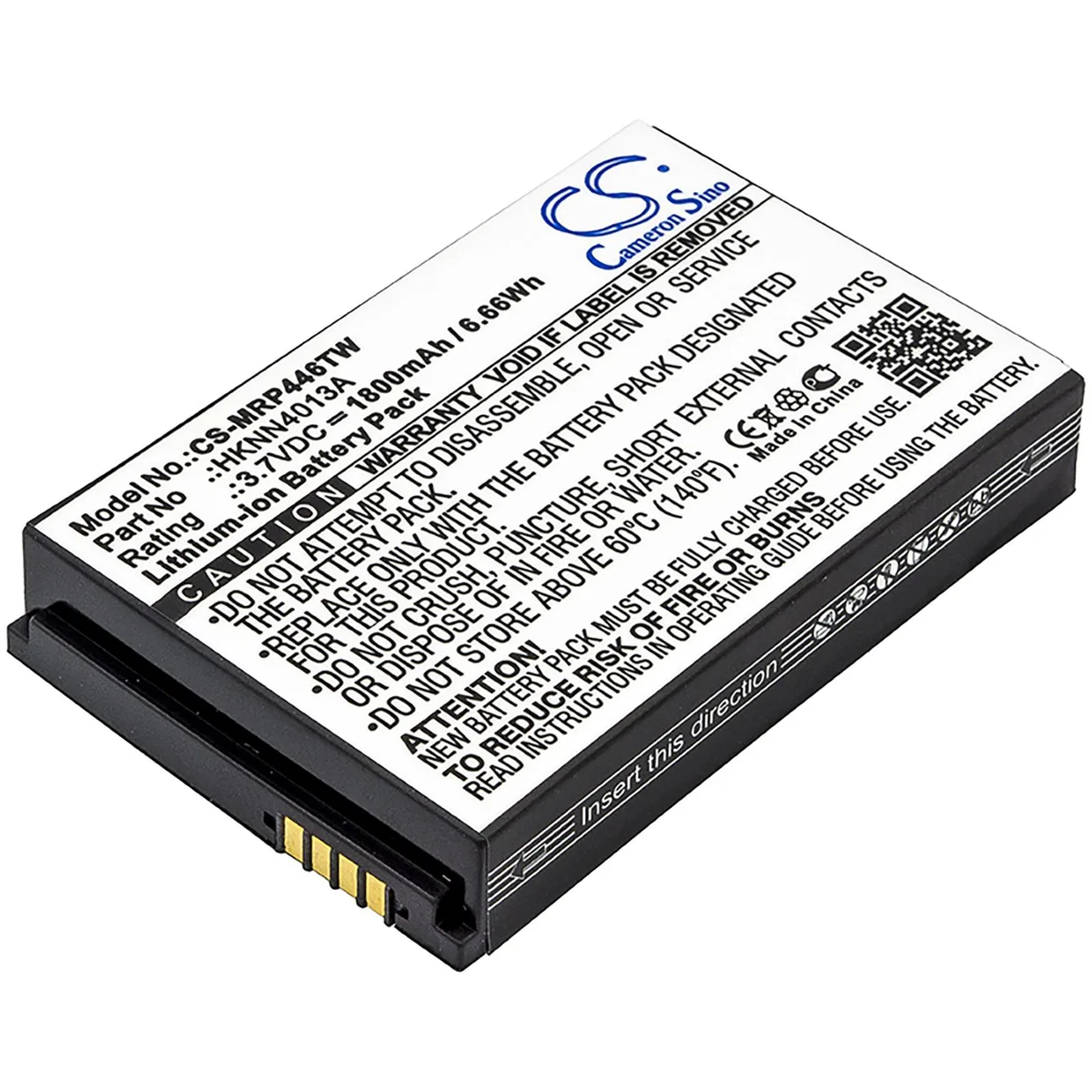 Centenex Electronics Centenex Electronics DS-CS-MRP446TW two-way radio battery 1800mAh black — product photo