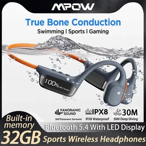 NShi NShi S10 bone conduction headphone IP68 32GB Bluetooth 5.4 — product photo