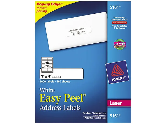 Avery Avery 5161 Easy Peel Address Labels 1" x 4" 2000 Labels — product photo