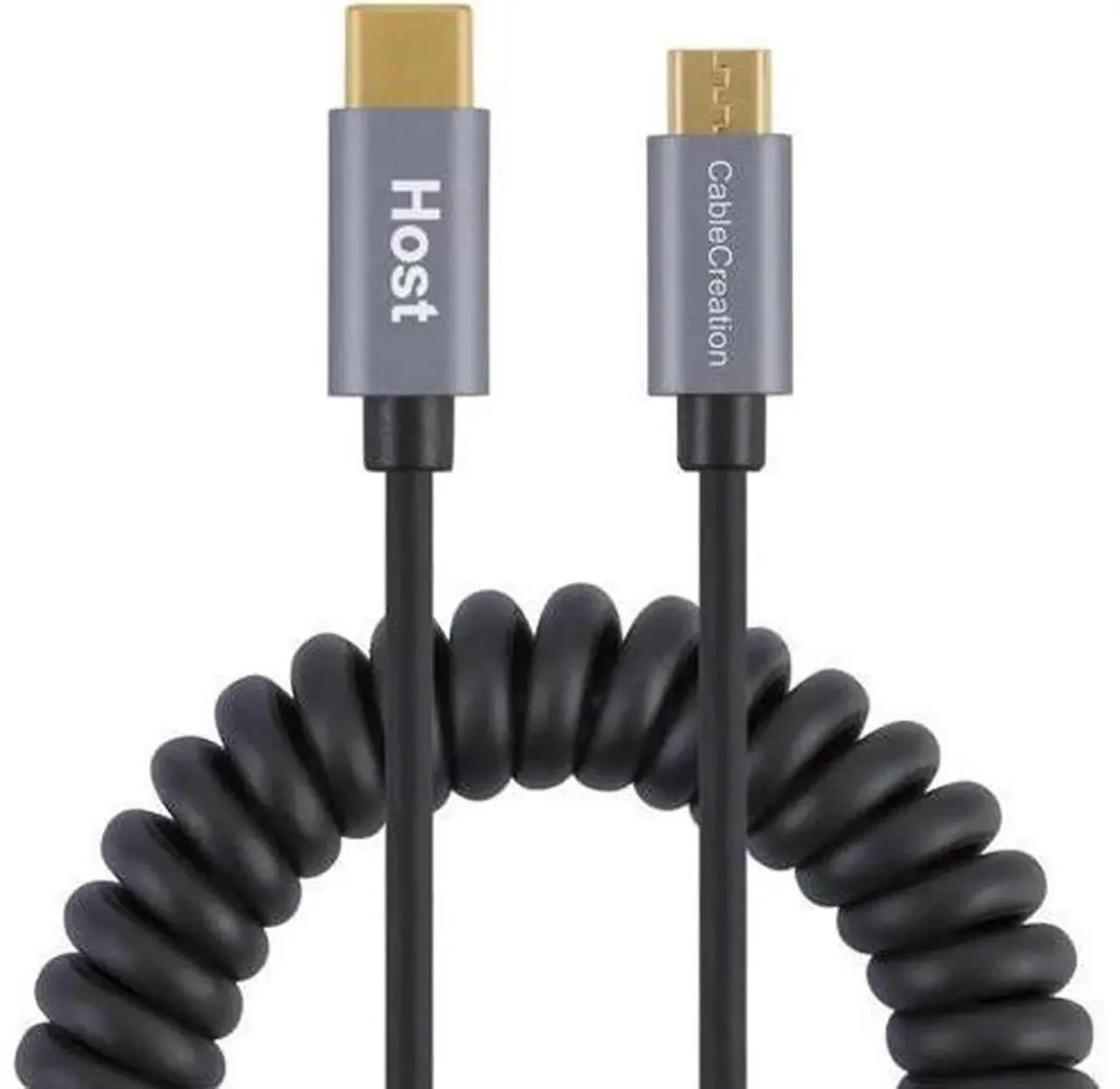 SMUGDESK SMUGDESK Coiled Micro USB to USB-C Cable 1.2m Black — product photo