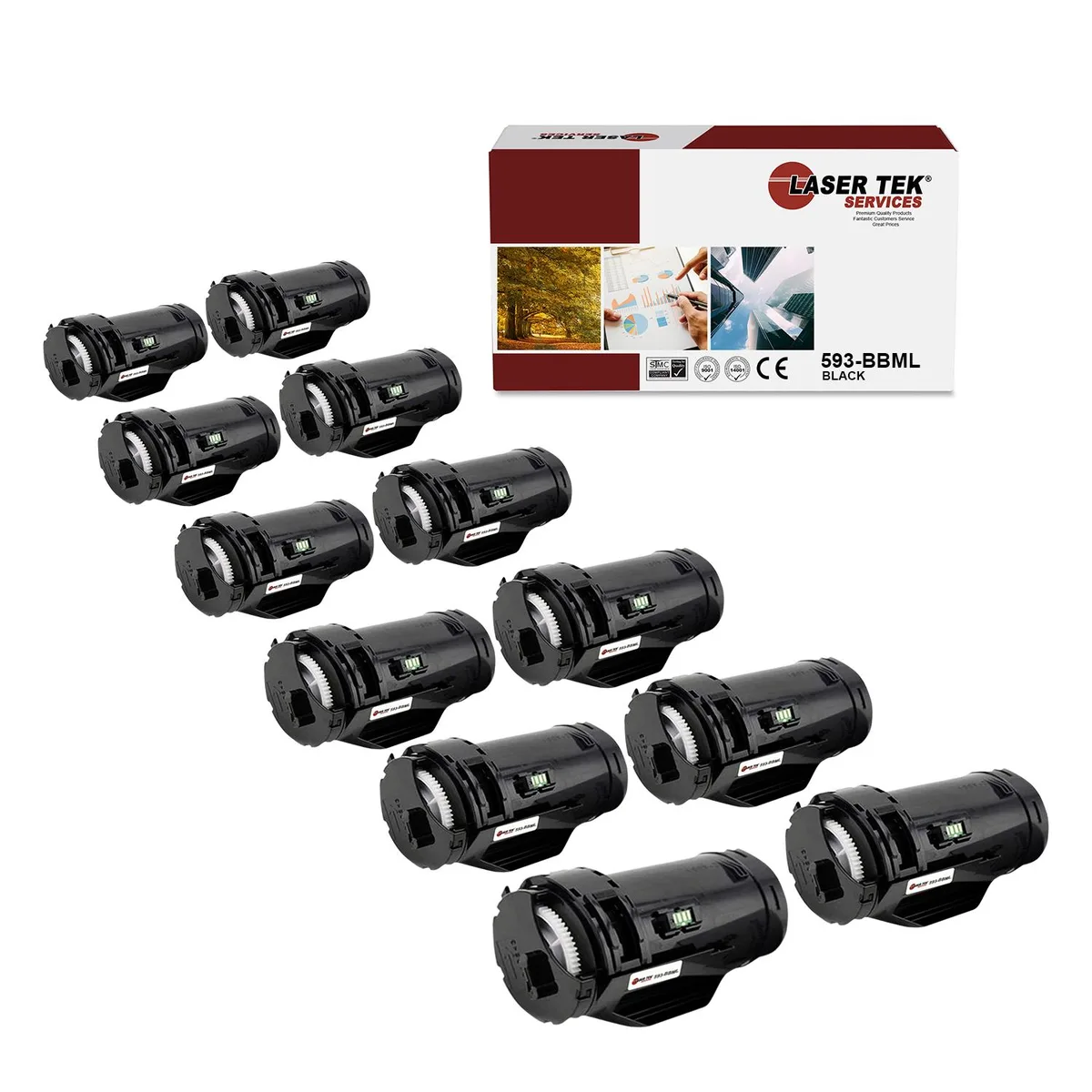 Laser Tek Services Laser Tek Services 593-BBML Black Toner Cartridge 12 Pack — product photo