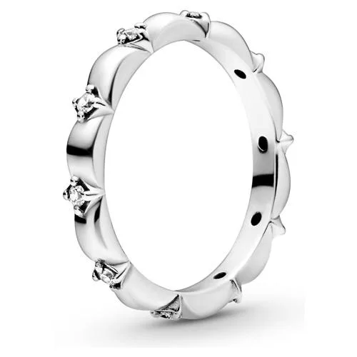 PANDORA PANDORA Flower Petals Band Ring sterling silver cubic zirconia — product photo
