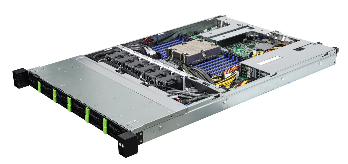 ASRock Rack ASRock Rack 1U12E-GENOA/2L2T barebone server 12 NVMe bays Dual 10G Lan — product photo