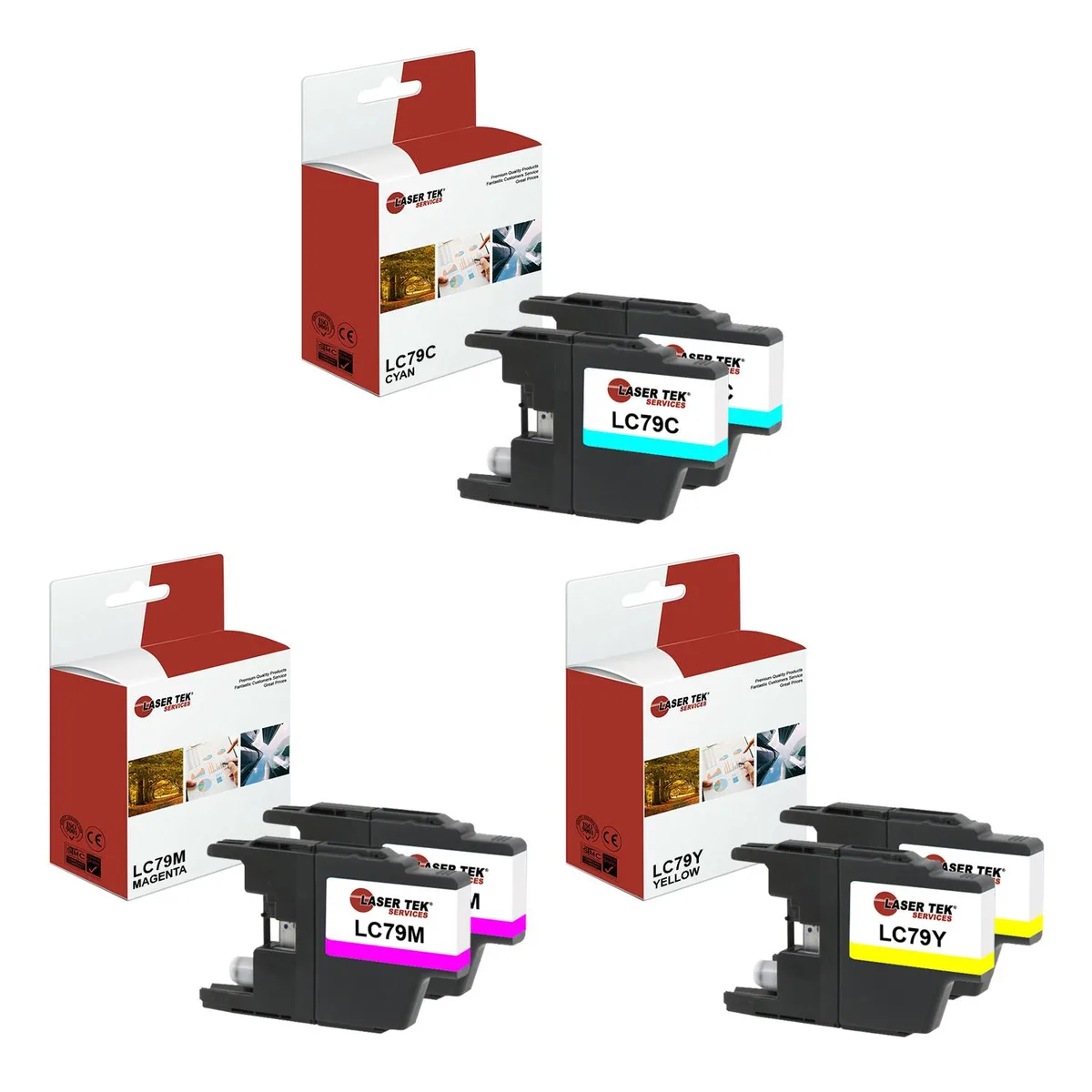 Laser Tek Services Laser Tek Services LC79 6-Pack Ink Cartridge (3 Colors, 1200 Pages) — product photo