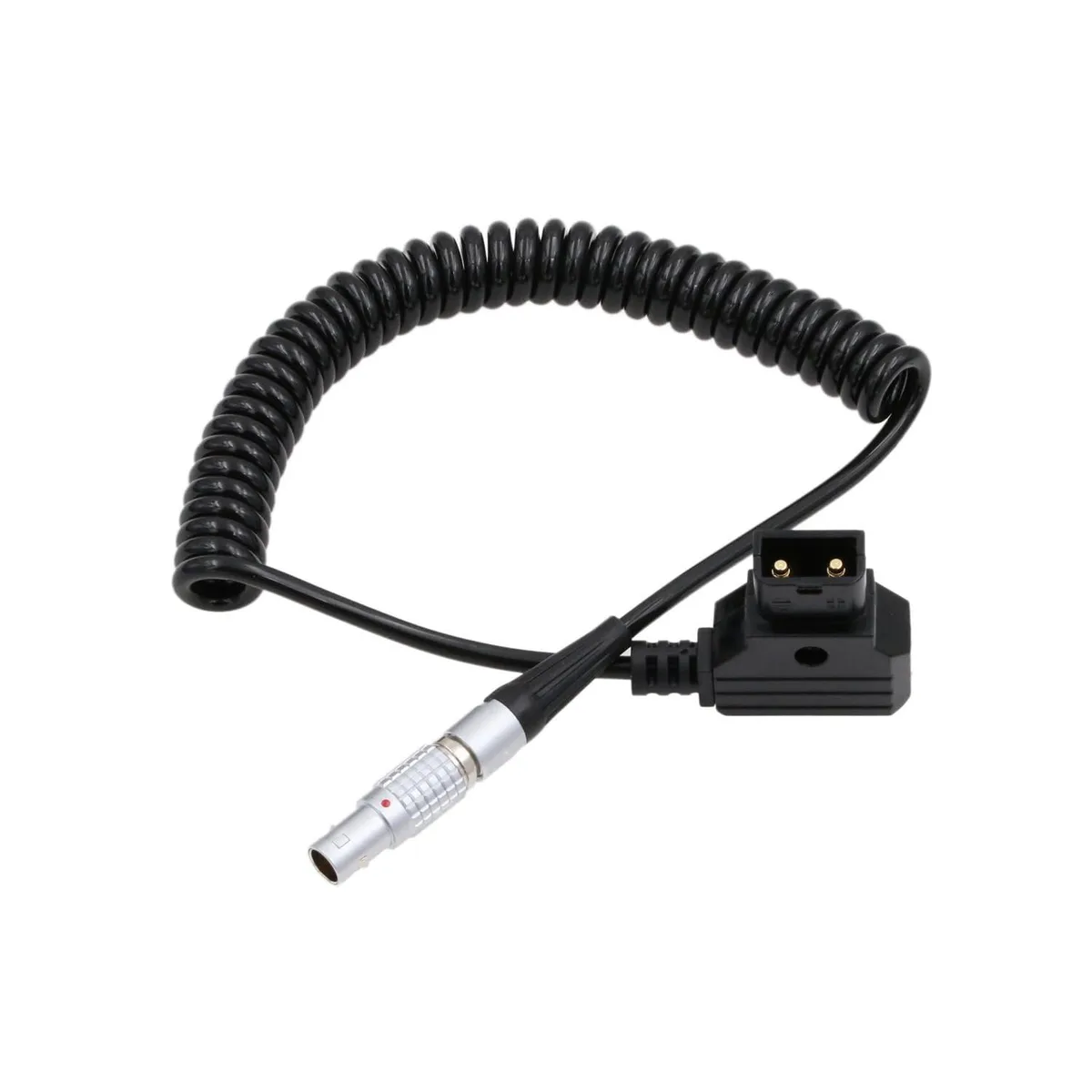 Coiled D-Tap to 6-pin power cable, 50 cm