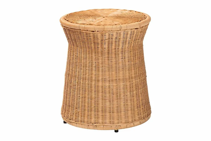 bali &amp; pari bali &amp; pari Caroline Round Rattan Occasional Table Light Honey 15.40" W x 15.40" D x 18.10" H — product photo