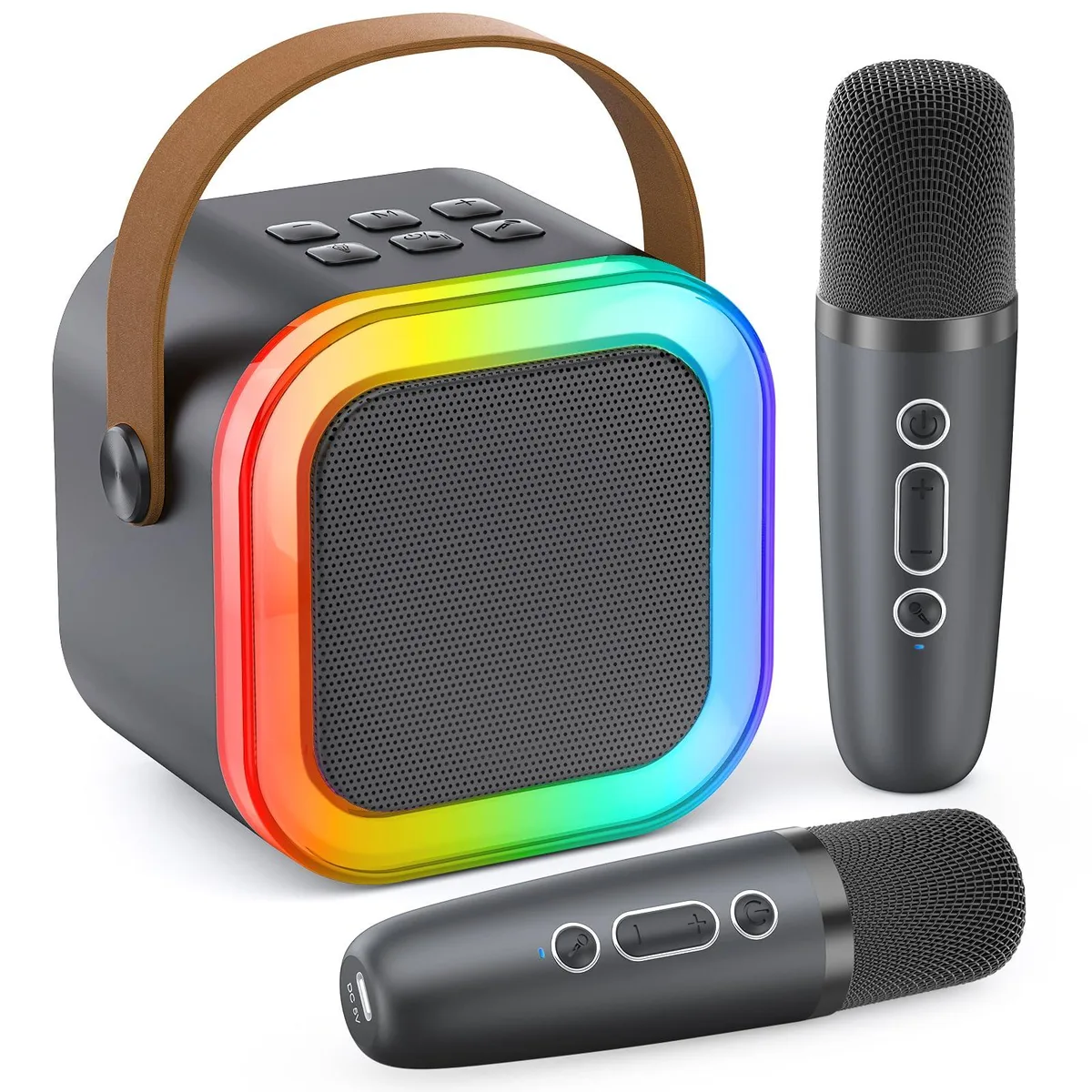  K-51 Karaoke System Grey Bluetooth 5.0 2 Wireless Microphones — product photo