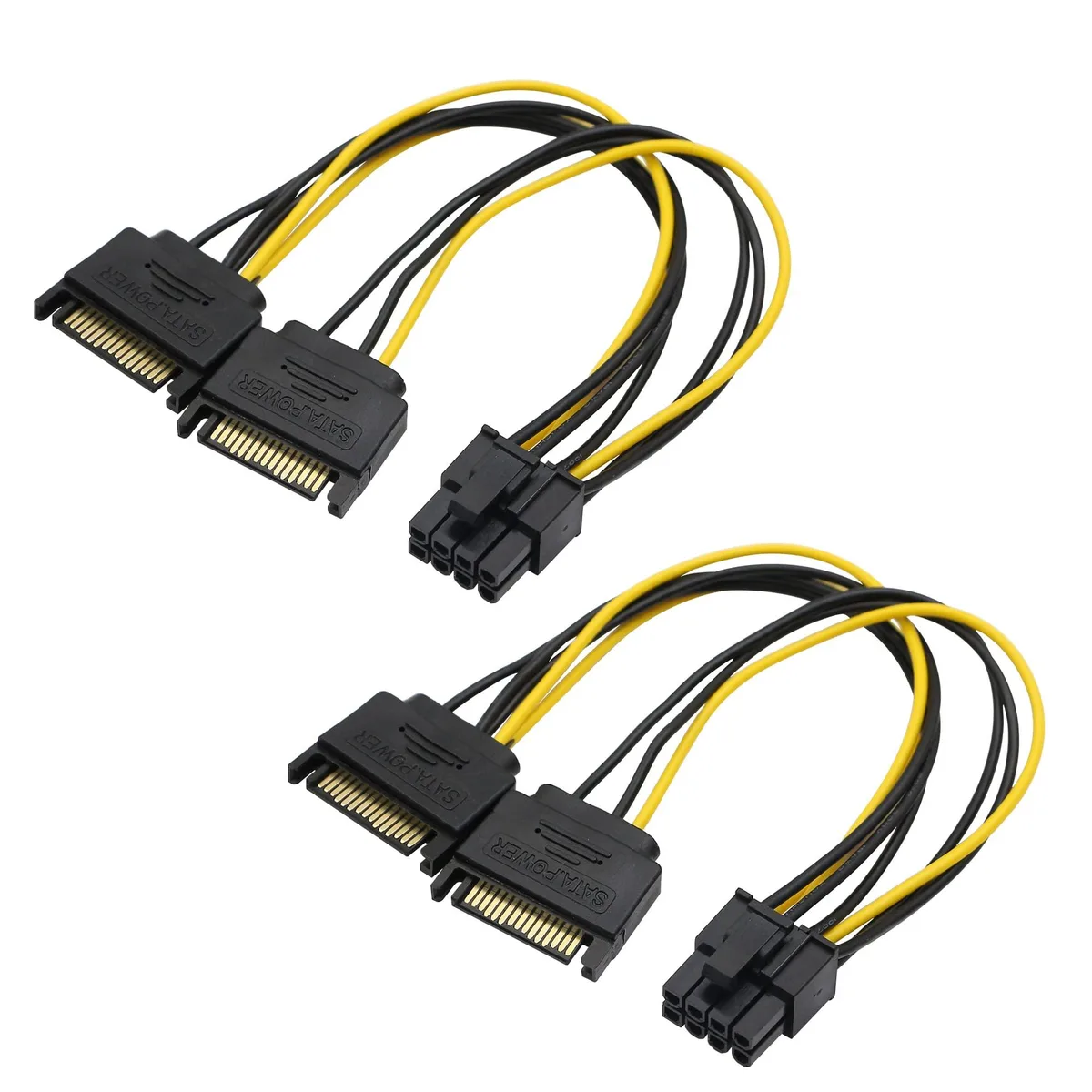 Vszerda Vszerda SATA Power Cable 2-Pack 8-Pin to 15-Pin 20cm — product photo