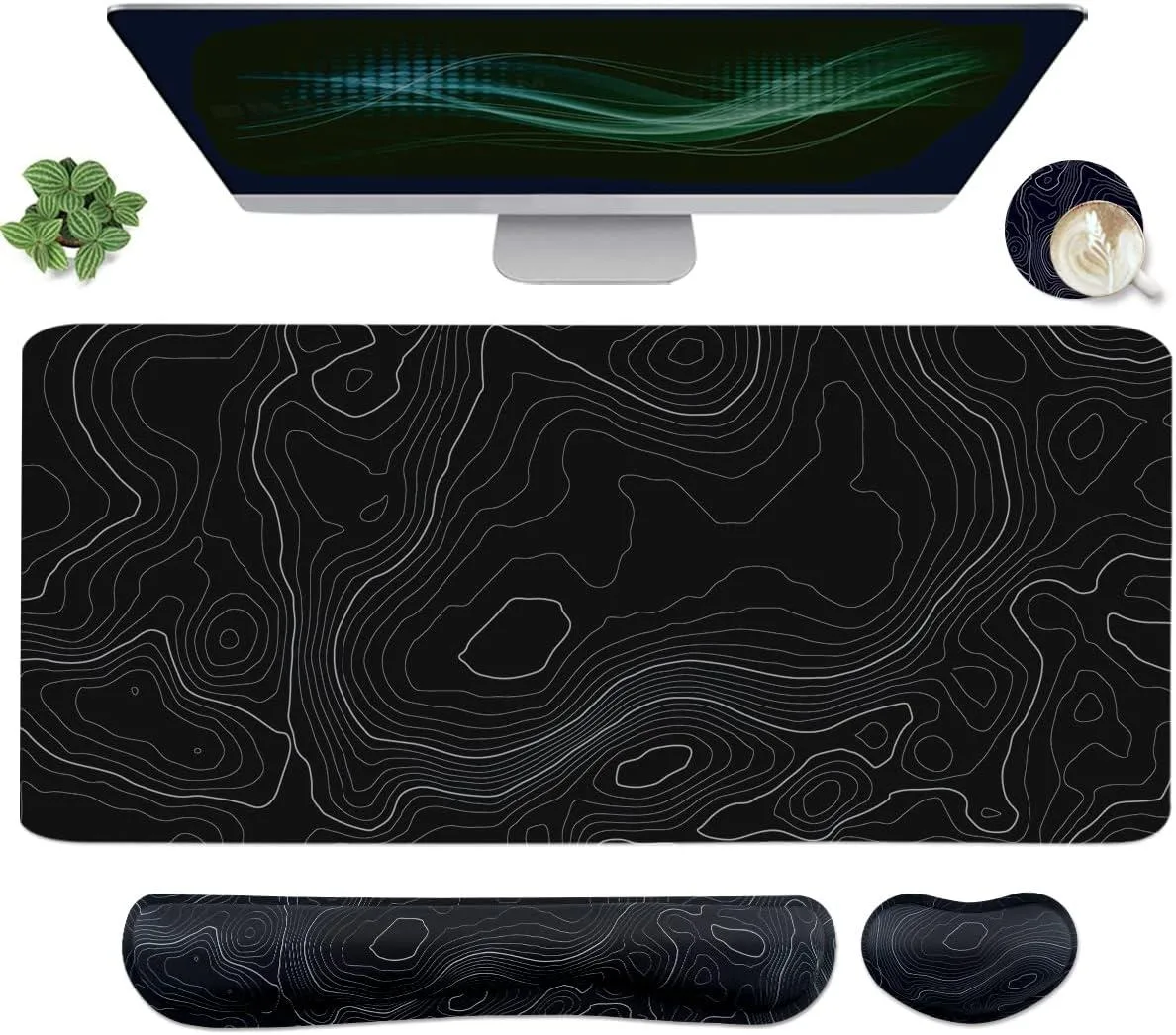 BAOFENG BAOFENG Topographic Mouse Pad Set 4Pcs 35.4×15.7 in — product photo