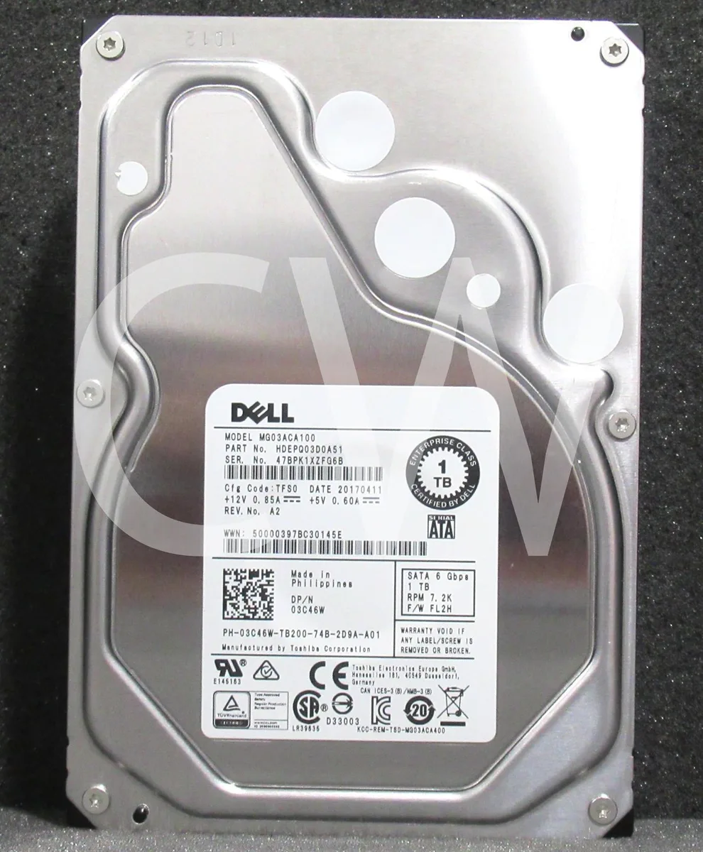 DELL DELL 1TB 7.2K SATA 6G LFF 3.5in internal hard drive — product photo