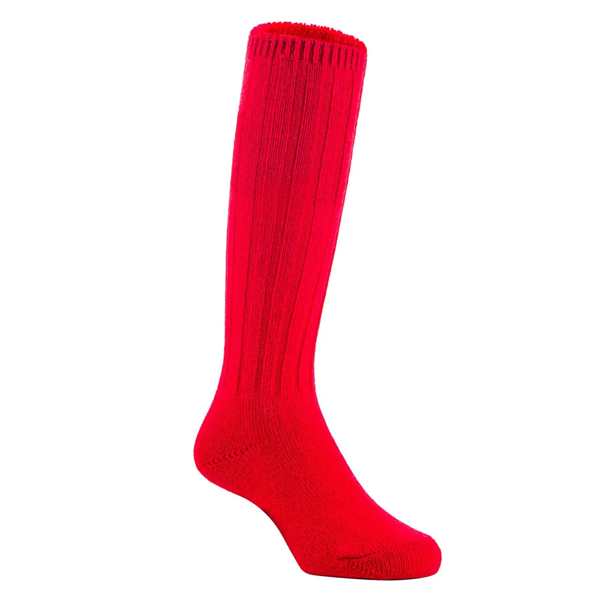 Red knee-high wool socks for children aged 0 to 2 years