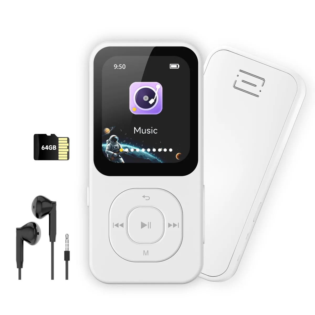  PECSU S2-NEW-White 64GB mp3 player 2.01" Bluetooth 5.3 33g — product photo