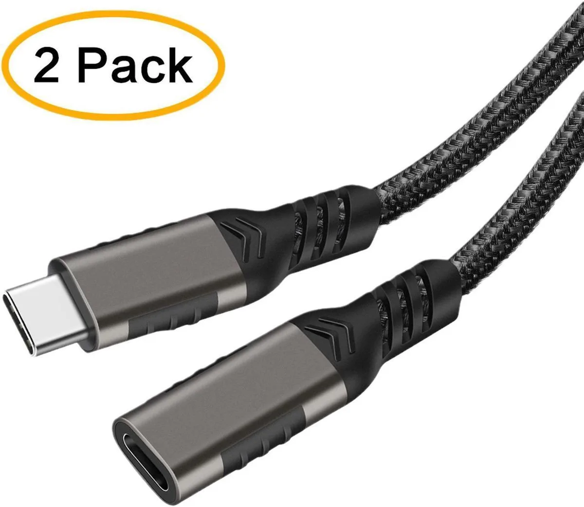 SMUGDESK SMUGDESK USB C Extension Cable 3.3FT 2-Pack 100W 10Gbps 4K 60Hz Grey — product photo