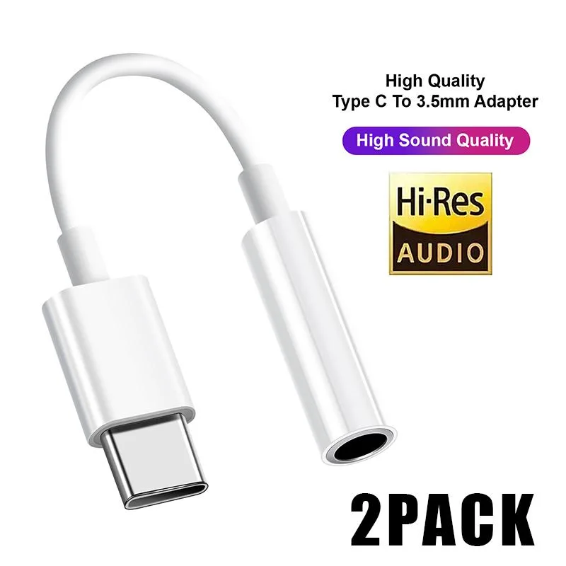 MESMART MESMART 2 Pack USB-C to 3.5mm Aux Cable White — product photo