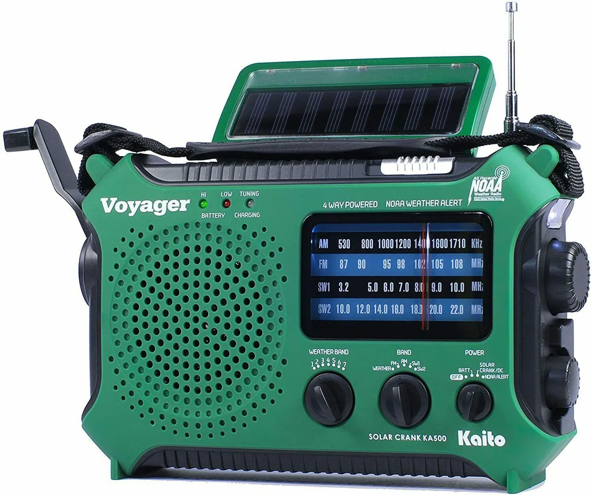 KAITO KAITO KA500 5-way emergency weather radio green — product photo