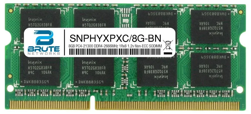 Brute Networks Brute Networks 8GB DDR4-2666 CL15 1.2V ECC SODIMM — product photo