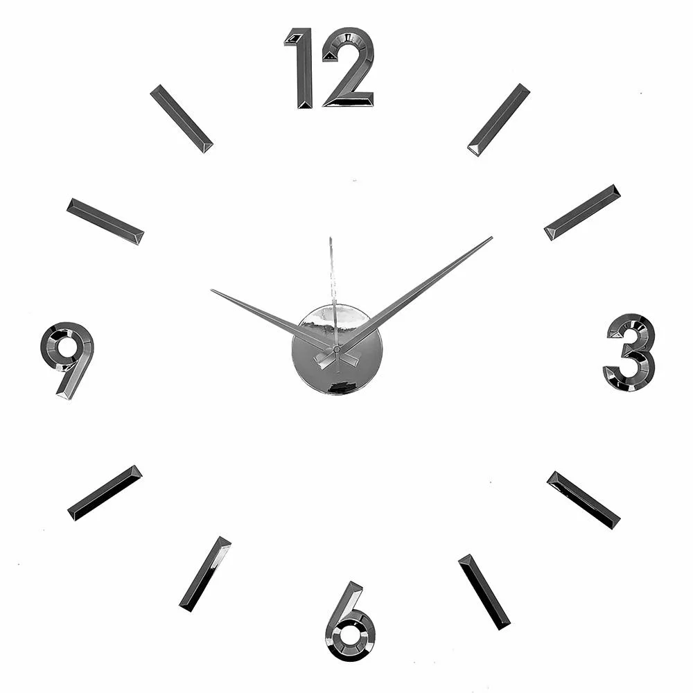 Vandue Corporation Vandue Corporation Modern Home Self Adhesive DIY 3D Wall Clock Metallic Black — product photo