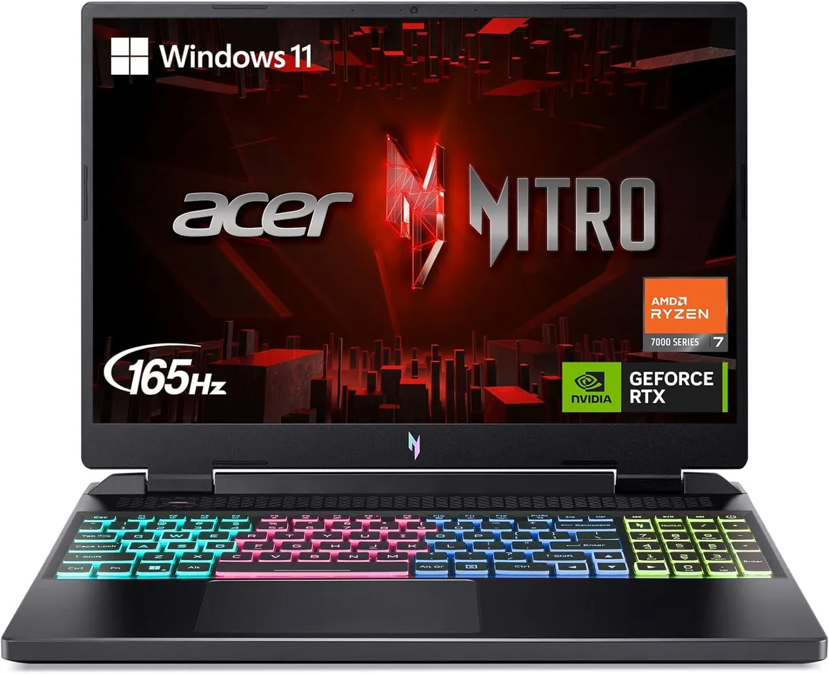 Acer America Acer Nitro 16 AN16-41-R6WV gaming laptop Ryzen 7 7840HS RTX 4050 16GB 1TB 165Hz — product photo