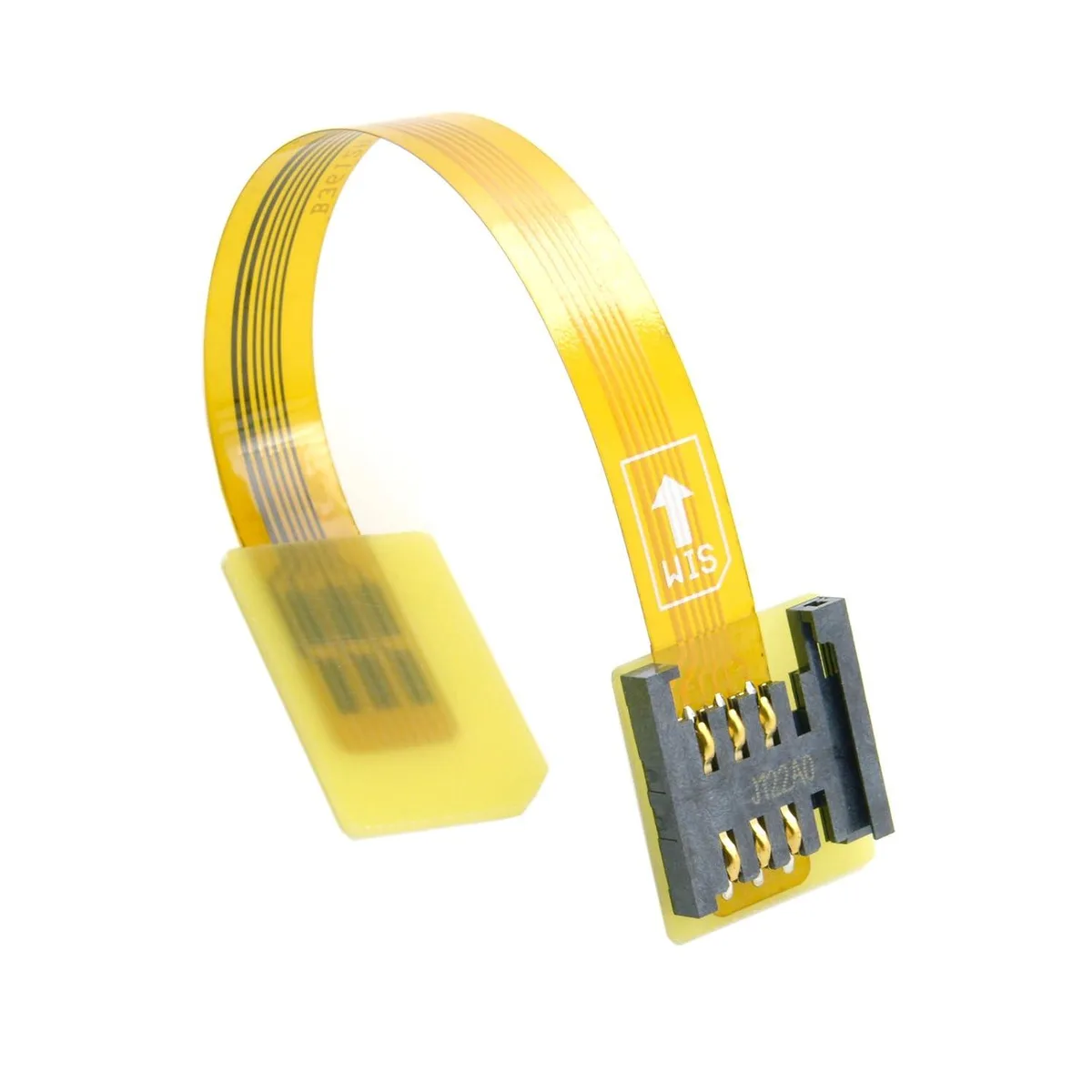 Flat 10 cm SIM extension cable with male and female connectors