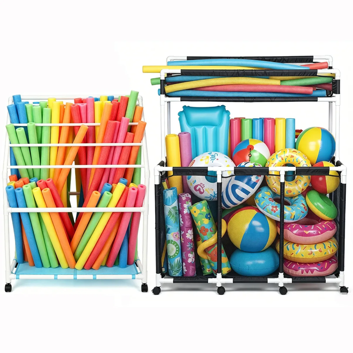 Yescom USA, Inc. Yescom USA, Inc. 06PSBPTR001-3G2LPVC-03 270 Gal Toy Storage 10-Wheel 7-Tier Rack — product photo