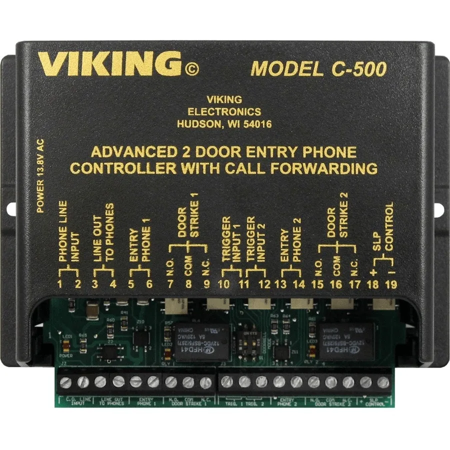 Rectangular beige controller unit with terminal blocks and status LEDs